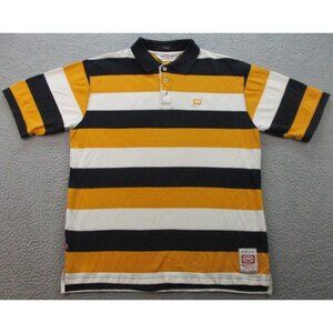 Ecko Unltd Polo Shirt Small The Banks Streetwear Y2K Embroidered Logo Striped